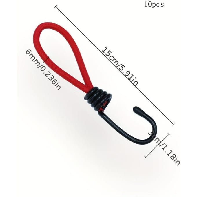 10pcs Tente de Camping Extérieure Corde Élastique Boucle 15cm Bande de Fixation Fixe Crochet Corde Élastique Accessoires d'Auvent de Camping Corde de Traction rouge