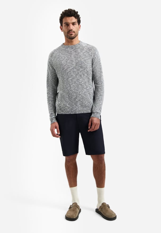 No Excess Pullover crewneck melange with line night