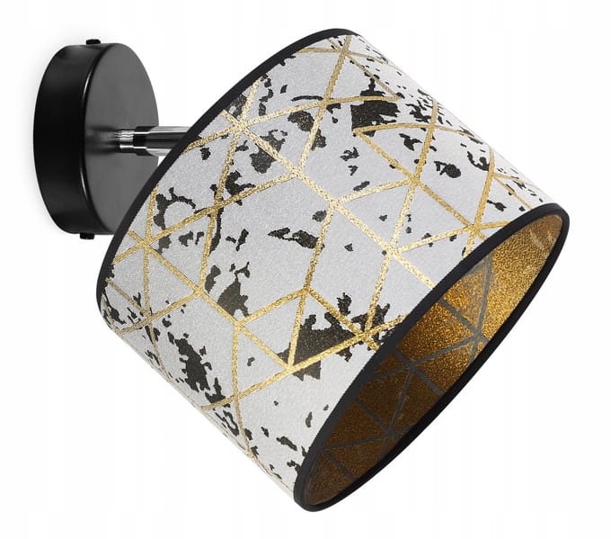 Light-Home WERONA – Hanglamp/Wandlamp – Stoffen Kap 20 cm – Grijs/Goud – Modern