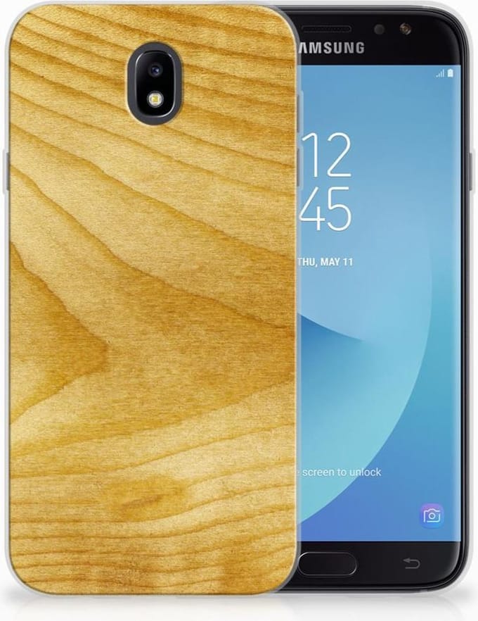 Samsung Galaxy J7 2017 | J7 Pro Bumper Hoesje Licht Hout