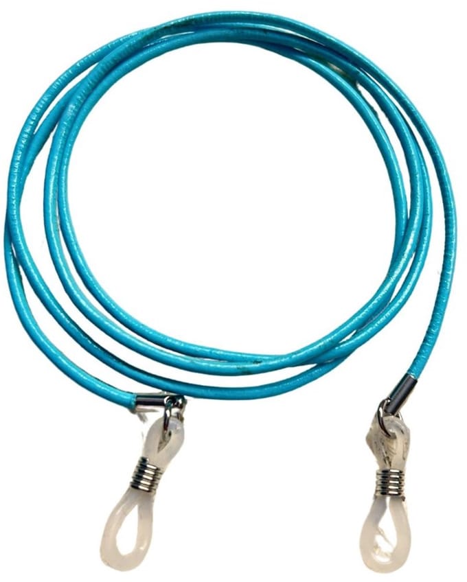 2 Love it Hemels blauw – Brillenkoordje - Leer - ca. 75 cm - blauw