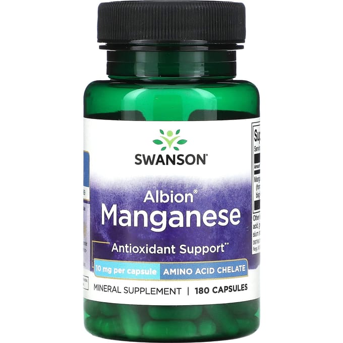 Albion Mangaan, 10 mg, 180 Capsules