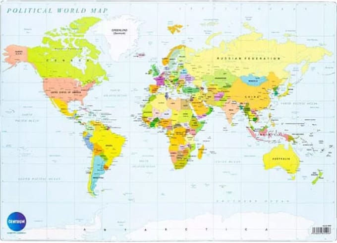 Centrum bureau onderlegger Wereld