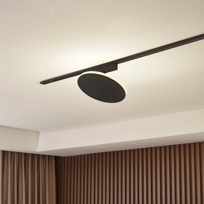 Lindby LED track lamp Lumaro, zwart, aluminium, 48V, dimbaar