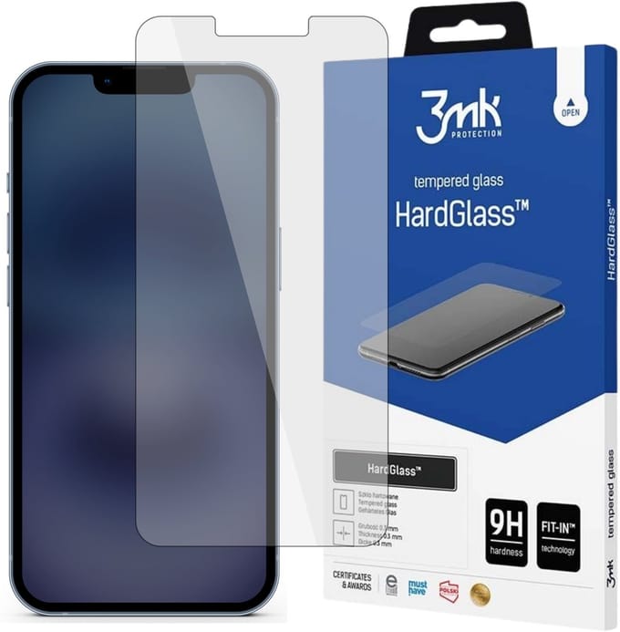 Onbreekbaar gehard glas Apple iPhone 13 / iPhone 13 Pro / iPhone 14, krasbestendig, 0,3 mm dik - HardGlass 3mk