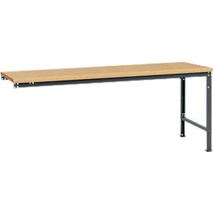 Manuflex aanbouwtafel UNIVERSAL Speciaal, tafelblad multiplex, 2000 x 1000, antraciet