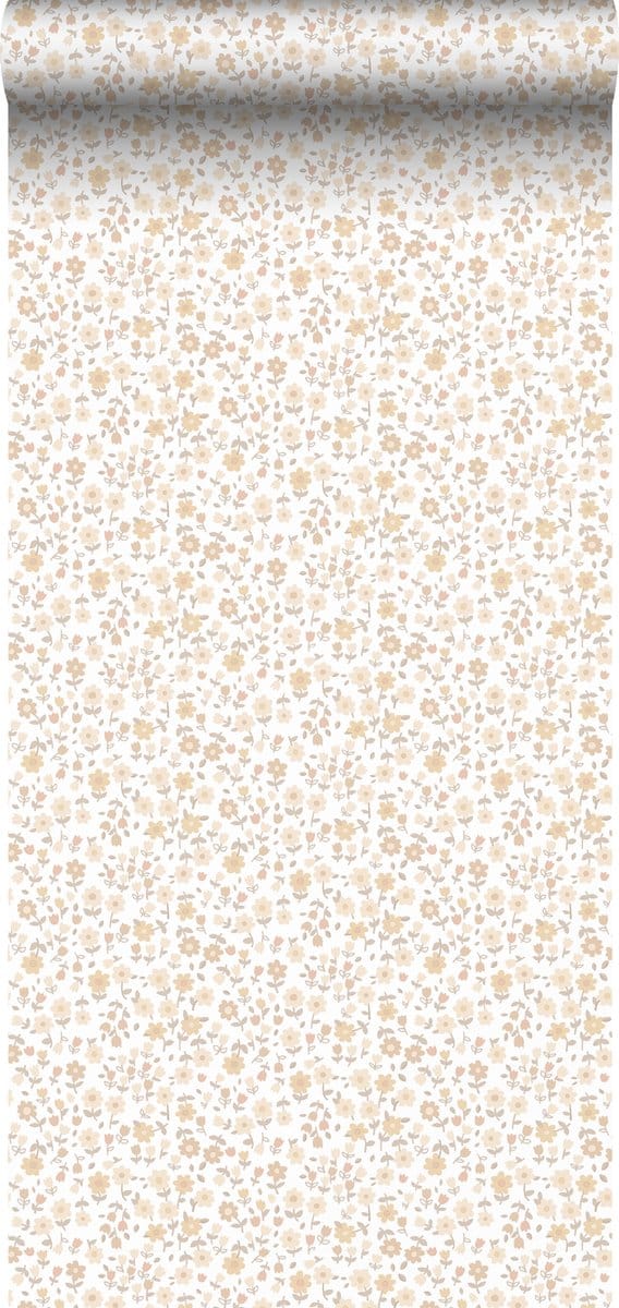 ESTAhome behang bloemetjes beige - 53 cm x 10.05 m - 139578