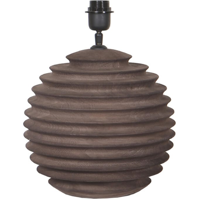 PTMD Roven Brown Mango Wood Ribbed Table Lamp Base