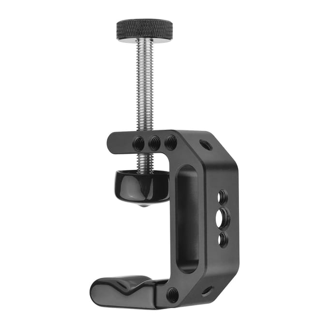 Universele C-klem, zware bureauklem, statieflampklem met standaard 1/4 inch en zwart