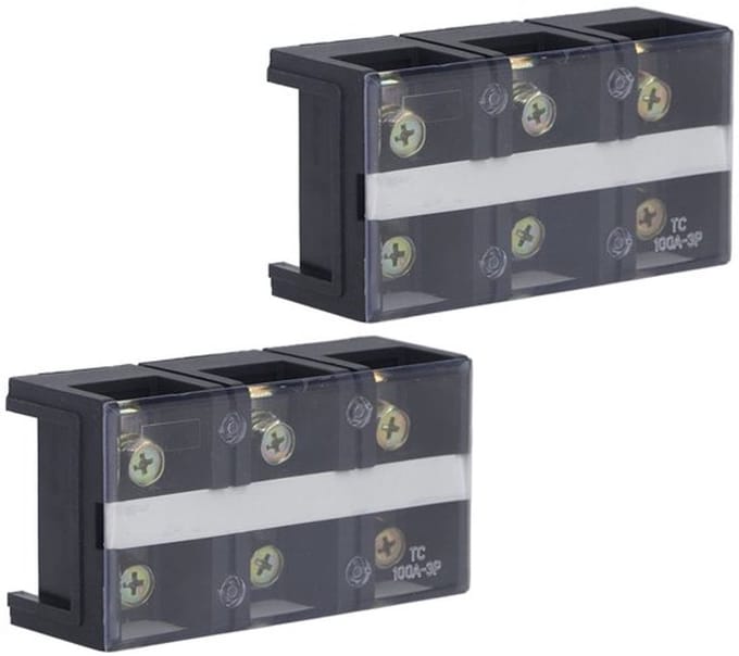 Dailygoods - Dubbele Rijen Terminal Strip - M6 - 600V - 100A - Deksel