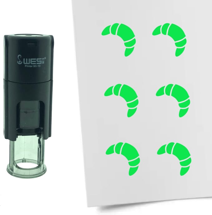 CombiCraft Stempel Croissant 10mm rond - groene inkt