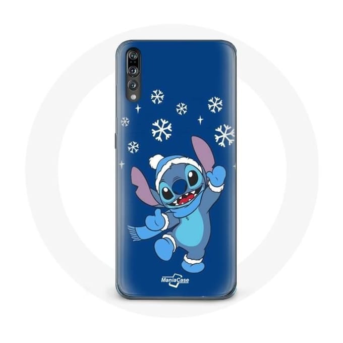 Coque - MANIACASE - Huawei P20 Pro - Stitch neige Noël - Souple - Protection bleu