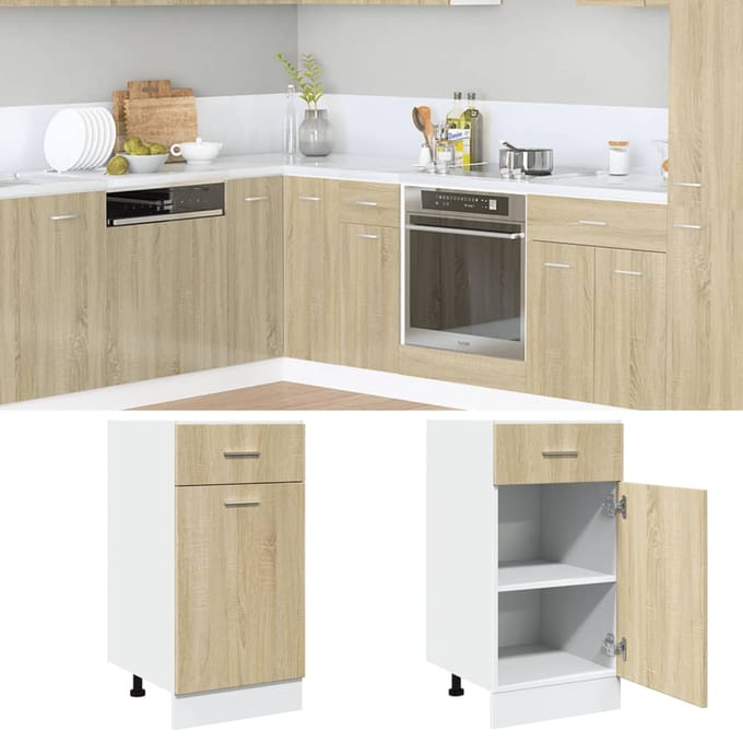 vidaXL - Onderkast - met - lade - Lyon - 40x46x81,5 - cm - sonoma - eikenkleurig