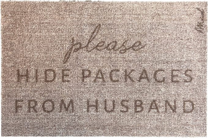 Mad About Mats - Ilias - please hide packages from husband - deurmat - schoonloop/scraper - wasbaar- 50x75