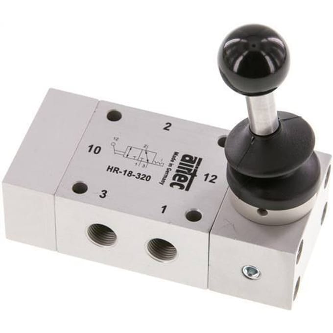 3/2 G1/8''  Handbediend Ventiel Detent 0-12bar/0-168psi Airtec