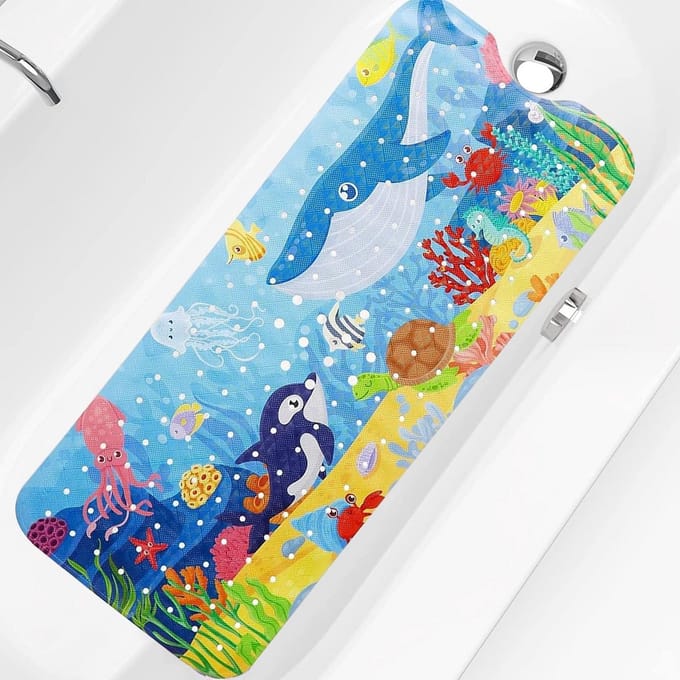 Antislip Badmat Extra Lang 100 x 40 cm - Sneldrogend met Zuignappen & Afvoergaten - Machinewasbaar