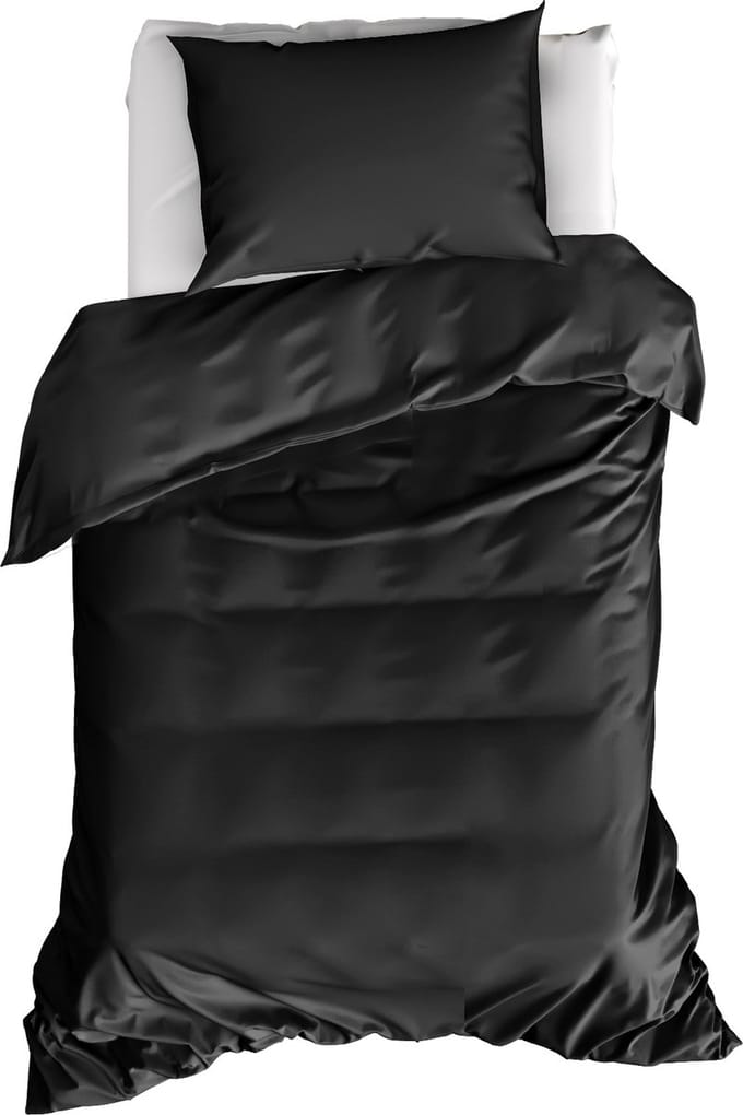 Moodit Dekbedovertrek Basil Black - Eenpersoons - 140 x 220 cm - Katoen