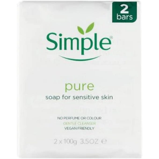 Simple Pure Sensitive Skin Zeep Twin Pack - 2 x 100 g