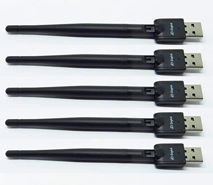 USB WiFi Adapter - Draadloze Netwerkkaart - Internet Verbinding - 5 Stuks Set - 2dB Antenne - Zwart