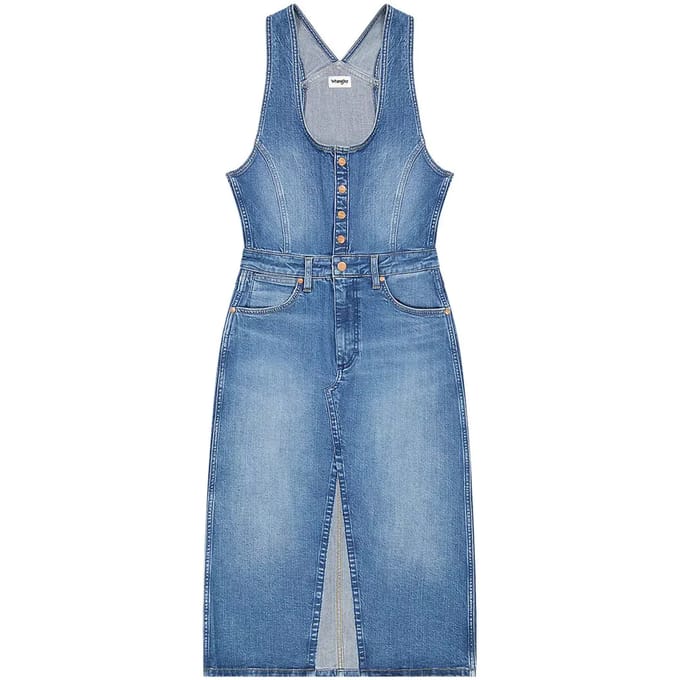 Wrangler 112362611 Mouwloze Jurk Blauw 2XL Vrouw