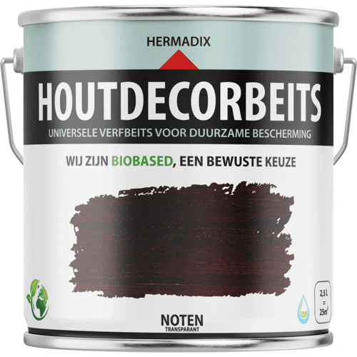 Hermadix Houtdecor Verfbeits Transparant - 0,75 liter - 655 Noten