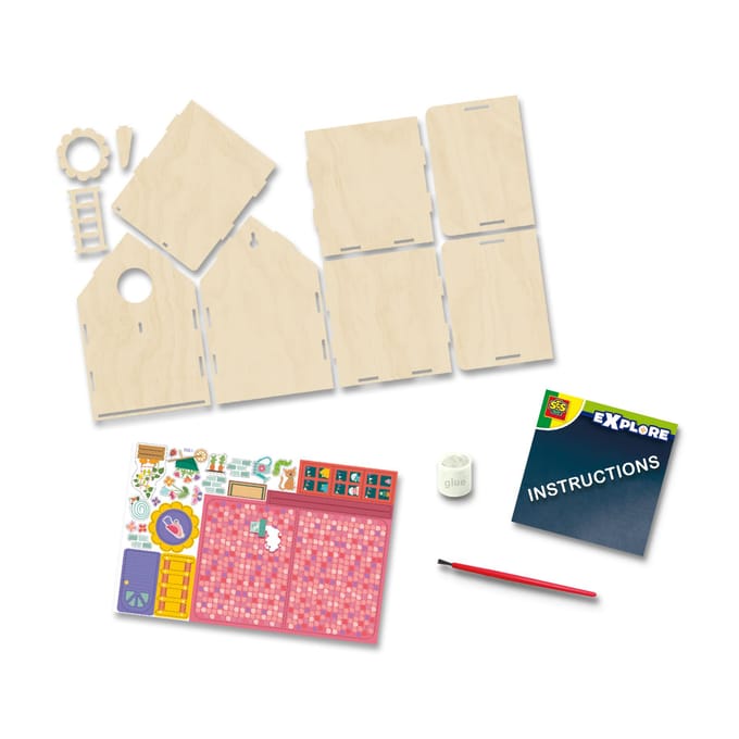 SES Creative Vogelhuisje - Zelf Bouwen van Hout met Stickers - Vanaf 5 Jaar - Buitenspeelgoed - Schoencadeautjes Sinterklaas