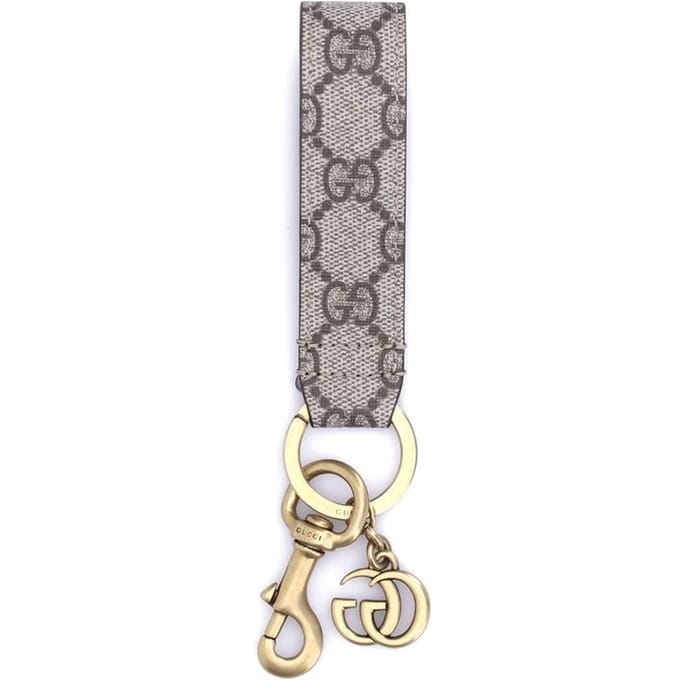 Beige Stoffen Sleutelhanger