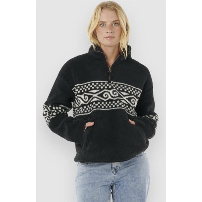 Rip Curl Oceanic Cosmic Kiss Polar Half-Zip Fleece Trui zwart