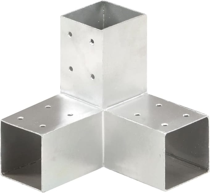 Paalverbinder - Post connector - Tuinontwerp - Gegalvaniseerd metaal - 71 x 71 mm - Zilver