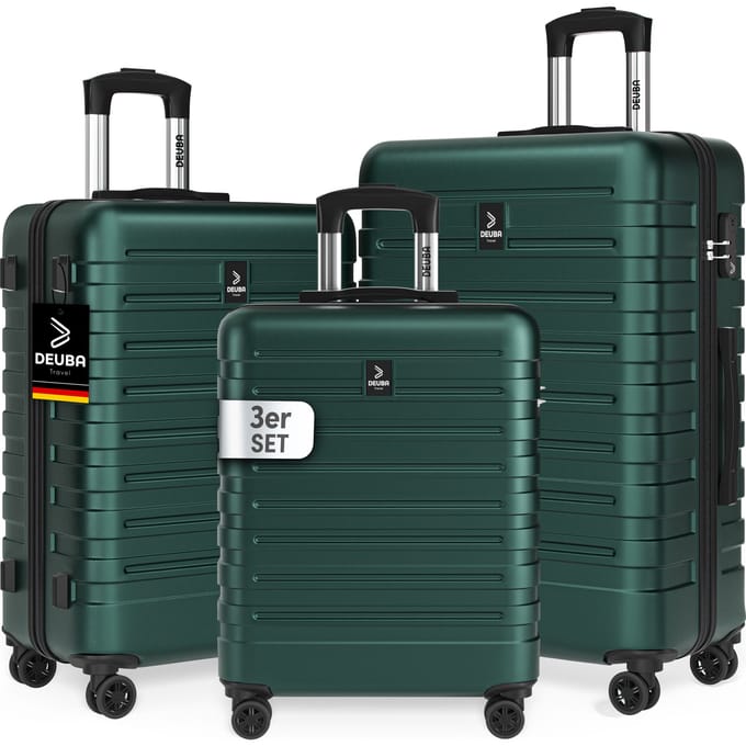 Hardshellkoffer New York 3-delige set groen 360°-wielen ABS