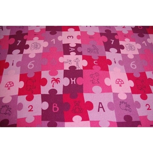Kleden Rugsx Kindertapijt PUZZLE paars 100x100 cm