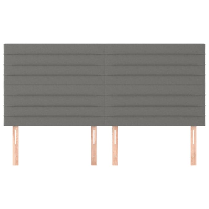 vidaXL - Hoofdbord - donkergrijs - 180x5x118/128 - cm - Stof