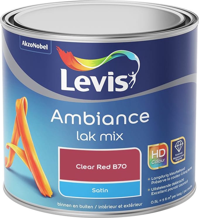 Levis - Ambiance Lak Satin Mix - Clear Red B70 - Mengverf - 0,5 L