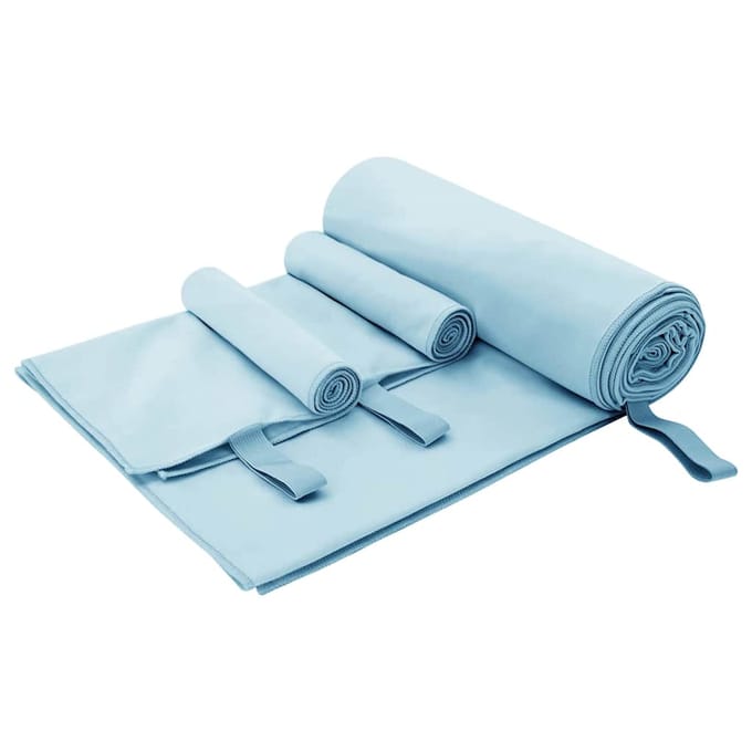 vidaXL - Sporthanddoek - Set - 3 - st - Blauw - 210 - x - 100 - cm