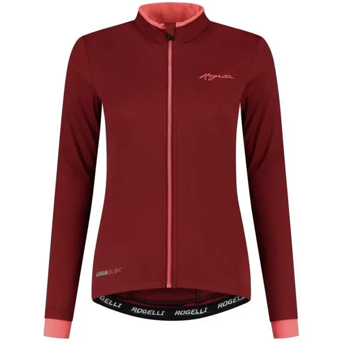 Rogelli Essential Dames Fietsjack - Winter - Bordeaux/Koraal
