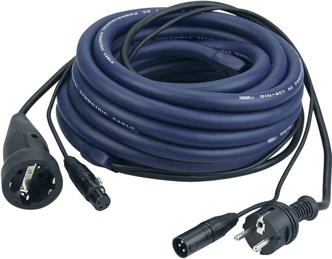 DAP Audio Licht Power/Signaal kabel, Schuko male - Schuko female & XLR male - XLR female, 10 meter