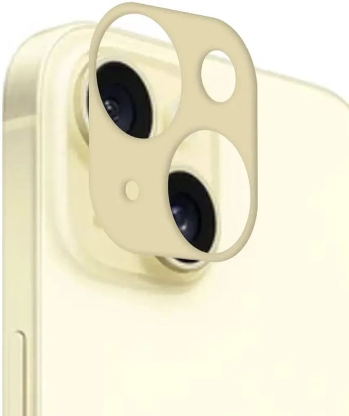 Rosso Camera Lens Protector Geschikt voor Apple iPhone 15 / iPhone 15 Plus | Camera Bescherming | Case Friendly | Ultra Dun Glas | Geel