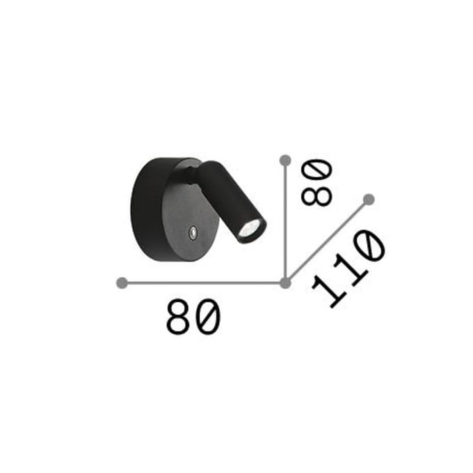 IDEAL LUX LED wandspot op accu Bean, wit, breedte 8 cm