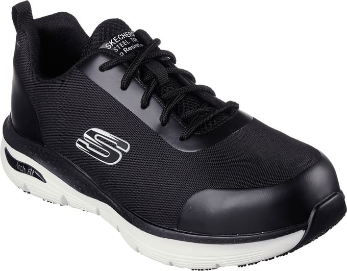 Skechers heren veiligheidssneakers SRRINGSTAP ARCH FIT 200086EC BKW zwart/wit