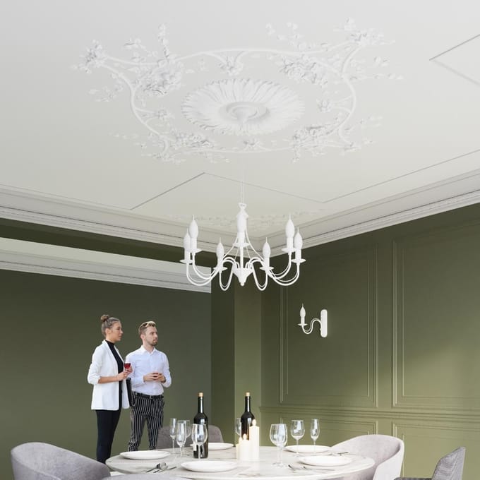 Merkloze Witte Hanglamp Klassieke Stijl 5 lichtpunten