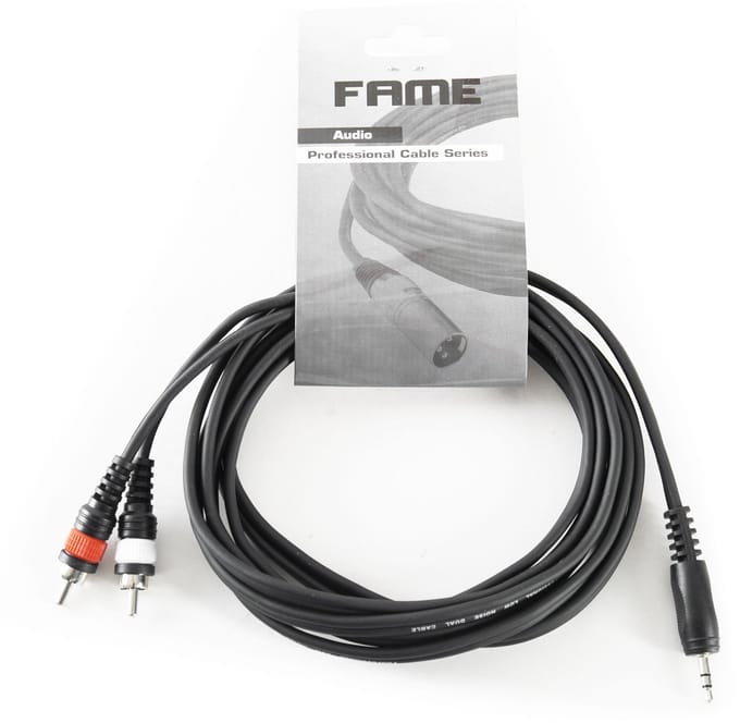 MUSIC STORE soundcard kabel Cinch 3m 3,5 sym./ 2x Cinch - Insert kabel