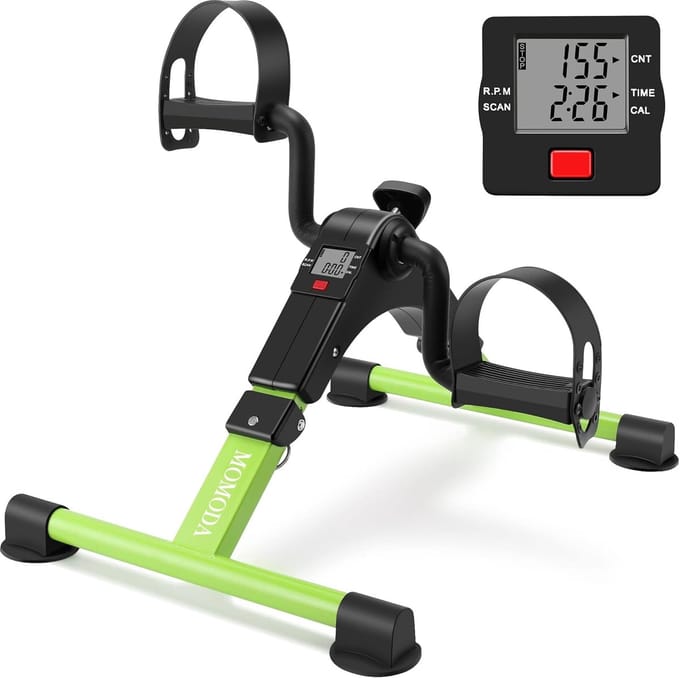 Onder Desk Fiets - Mini Hometrainer - Lichte Beweging - Opvouwbaar LCD Display - 53 cm Lengte - Groen
