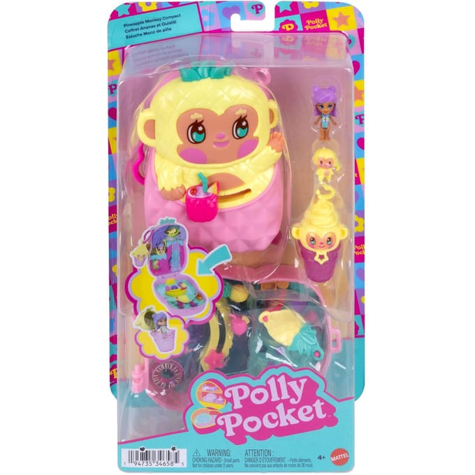 Polly Pocket Compactset Ananas en Aapje Speelsets