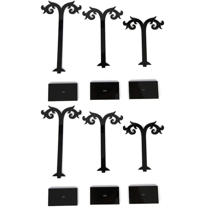 2 Sets DIY Montage Acryl Oorbellen Sieraden Display Standaard Organizer Opbergrek black