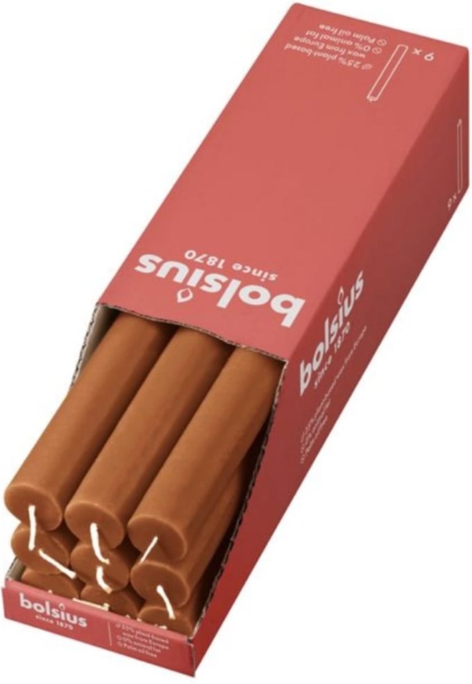 Bolsius Shine rustiek tafelkaars Spice Brown -  1 stuk