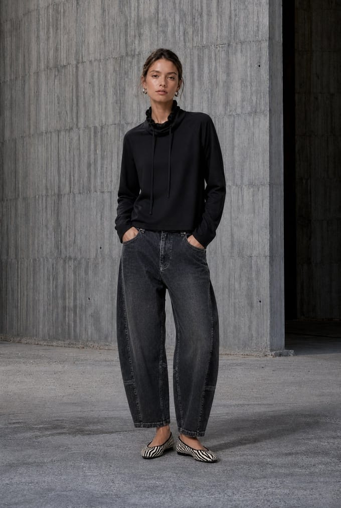 Maren top technical jersey | Black - Black / S