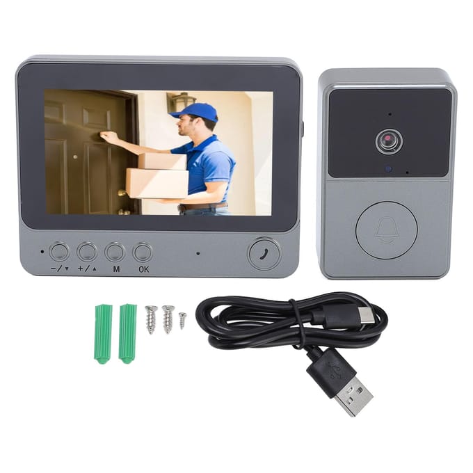 Système d'interphone vidéo sans fil duplex 2,4 GHz avec écran Ding Dong