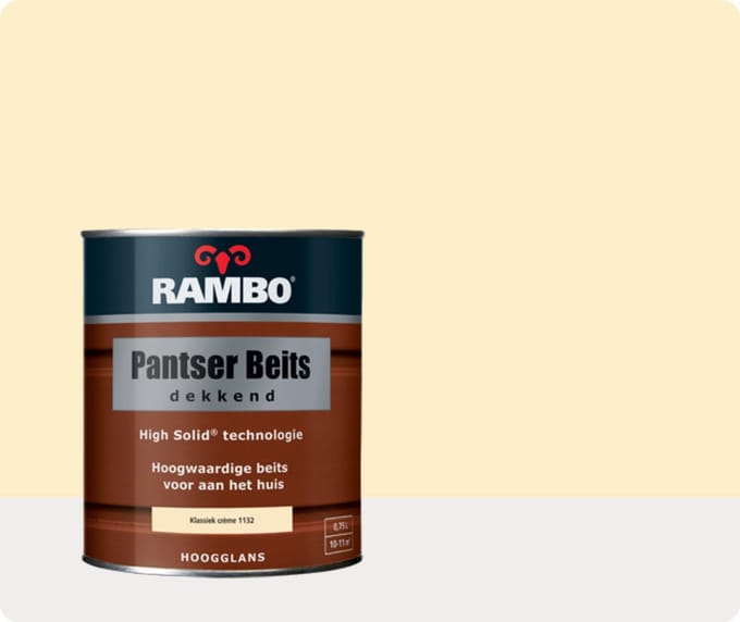 Rambo Pantser Beits Dekkend - 0,75 liter - Klassiekcrème