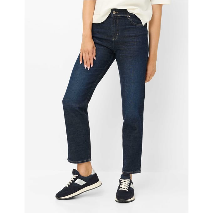 Brax Dames Jeans  Style MADISON S USED DARK BLUE, denim donkerblauw, maat 36