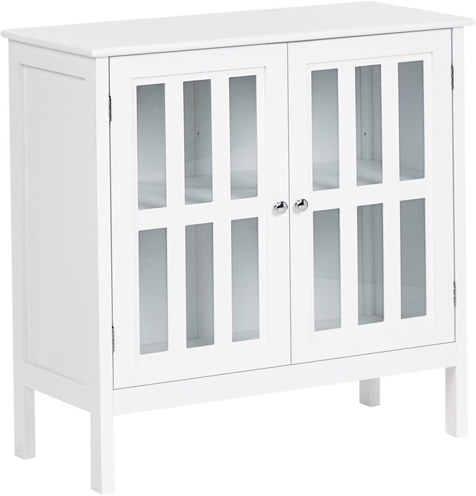 MIRAM - Glazen vitrinekast - Wit - MDF